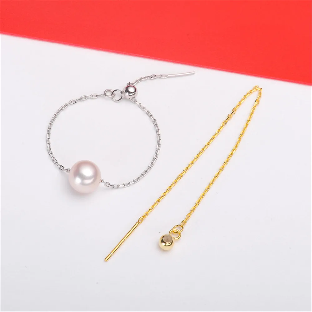

S925 Sterling Silver Adjustable Pearl Ring Settings Blank/Base For Diy Gold Silver Rings Jewelry Making Accessory No Pearl