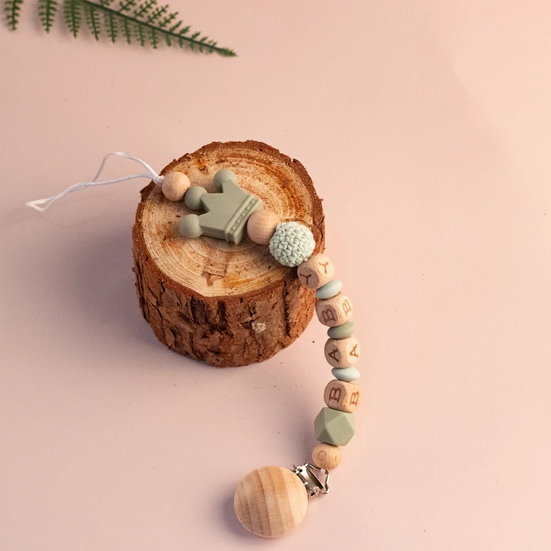 Baby Pacifier Clip Personalized Name Teethers Toys Dummy Nipples Holder Clip Chain Babies Accessories Newborn Gifts