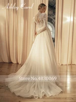 Ashley Carol Wedding Dresses For Bride Deep V-neck A-Line Lace Princess Appliques Brush Train Bridal Gowns Vestidos De Novia 2