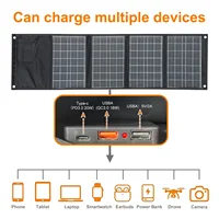 Chargeur solaire Leaorld 120W, chargeur solaire portable léger USB QC3.0 PD3.0 pour téléphone, camping, randonnée, voyage en plein air 5