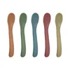 Food Grade Silicone Small Curved Spoon Baby Food Spoon Children Tableware Feeding Soft Spoon 3