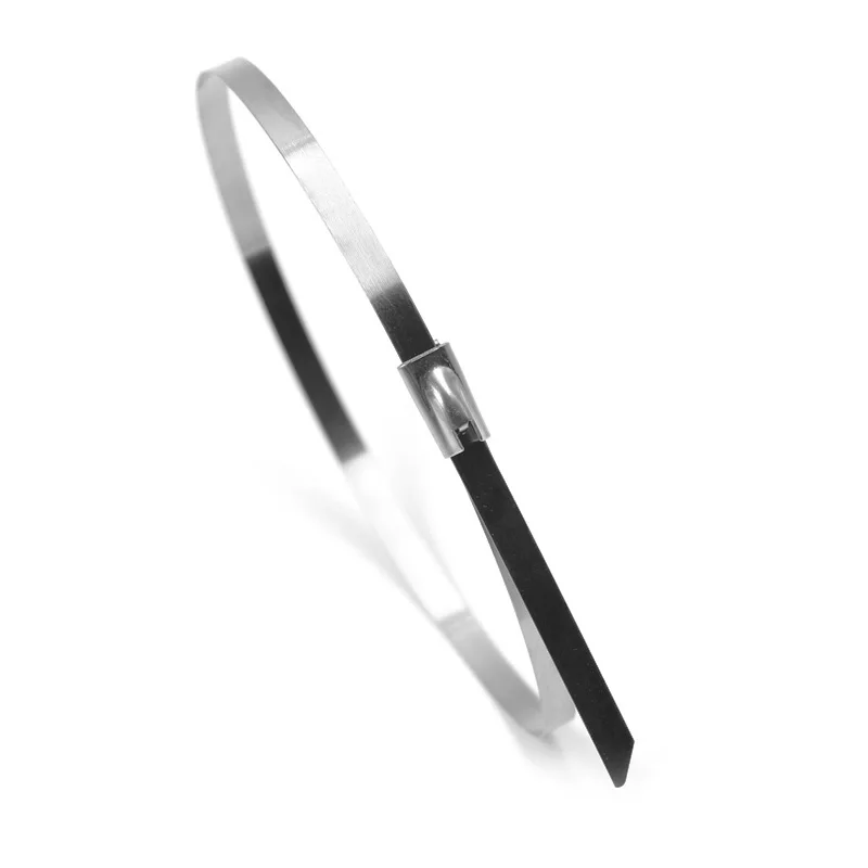 304 Stainless Steel Metal Cable Ties 4.6MM Multifunctional Zip-Exhaust Locking 150-500mm 10pcs