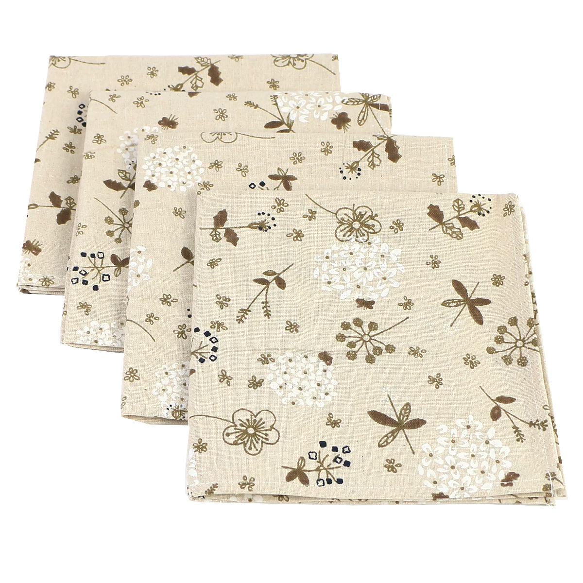 Set Di 6 Tovaglioli In Lino E Cotone | 40x40 Cm | Naturali E Biodegradabili | Verde Scuro - 5