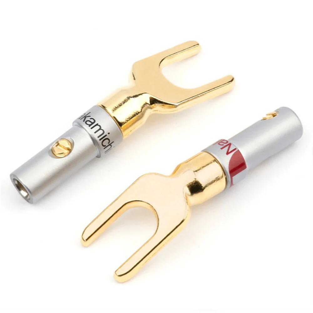 

Y-Type Gold Plated Copper Banana Plug Speaker Adapter Cable Wire Connectors 8PCS