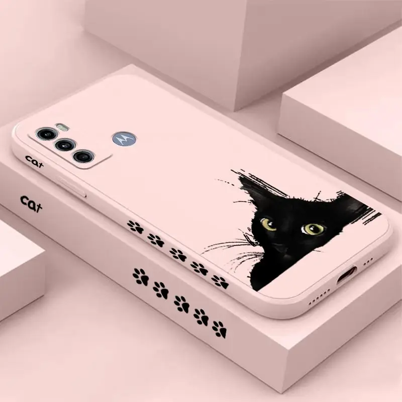 Sleek Black Cat Silicone Phone Case Cover