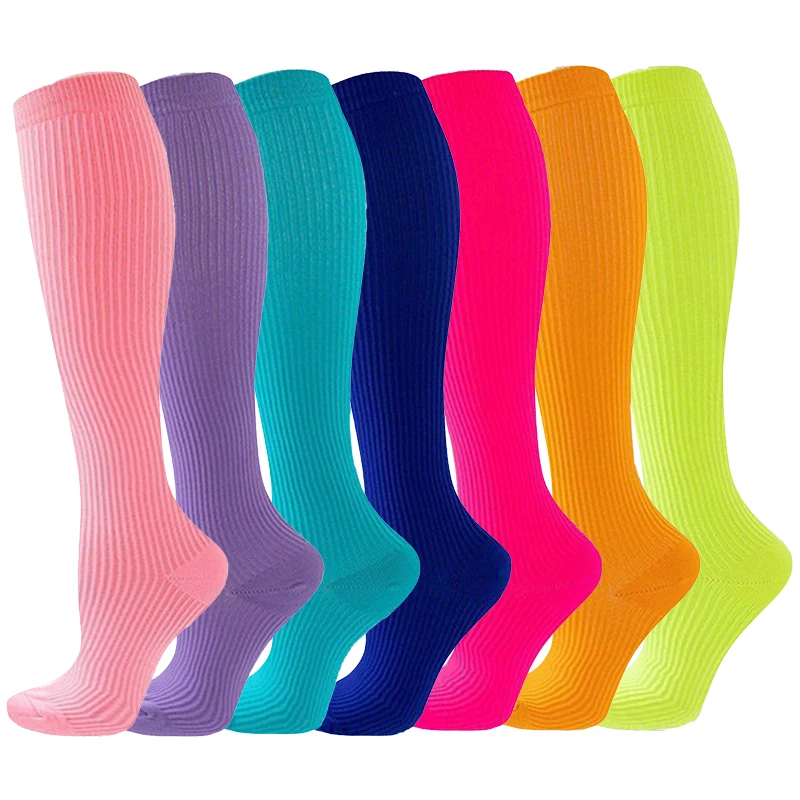 HYSAIXIA marke Männer Frauen Kompression Socken Kein Muster Candy Farbe Marathon Sport Laufen Krankenschwester Kompresse Strümpfe Einfarbig – Detail 1