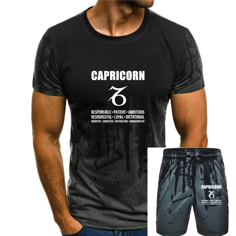 

Capricorn Personality T Shirt Casual Summer Style Round Neck Tee Shirt Create Costume Standard Anti-Wrinkle Shirt