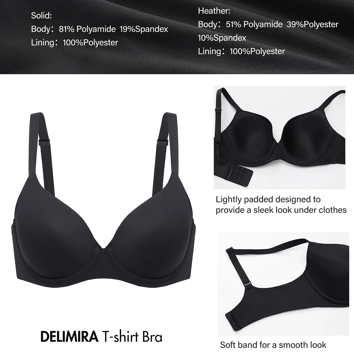 Women's Seamless Bra Plus Size Full Coverage Tshirt Lightly Padded Underwire Bras
