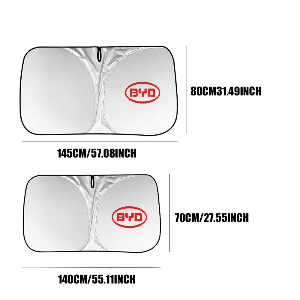 접이식 자동차 앞유리 햇빛 가리개 UV 차단 선바이저 쉴드 액세서리 (BYD Atto 3, Yuan Plus, Song Plus Dmi, Dolphin 용)
