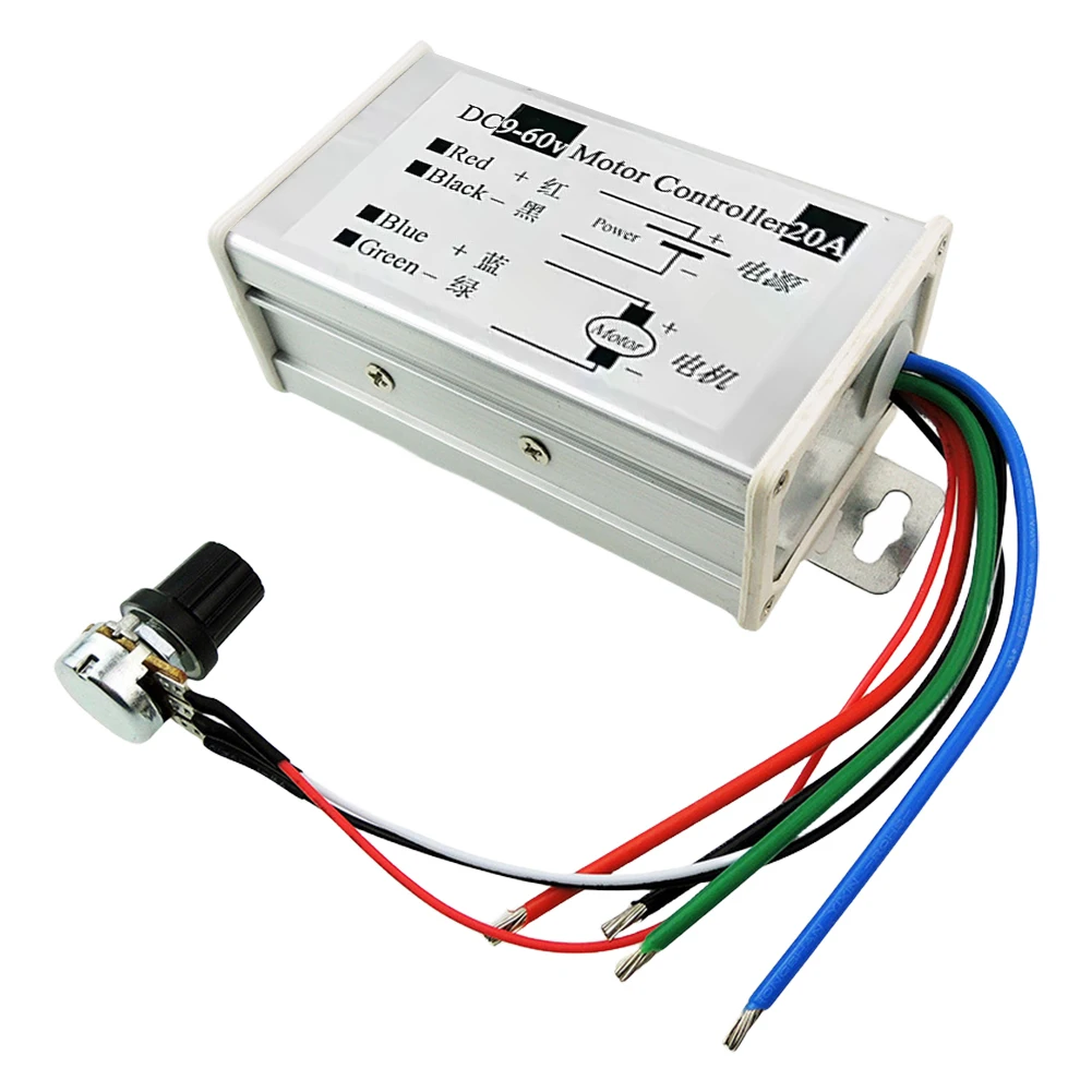모터 펄스 폭 변조기 조절기 DC 9V-60V 12V 24V 60V 20A PWM DC 모터 드라이버 속도 조절기 DC 모터 컨트롤러
