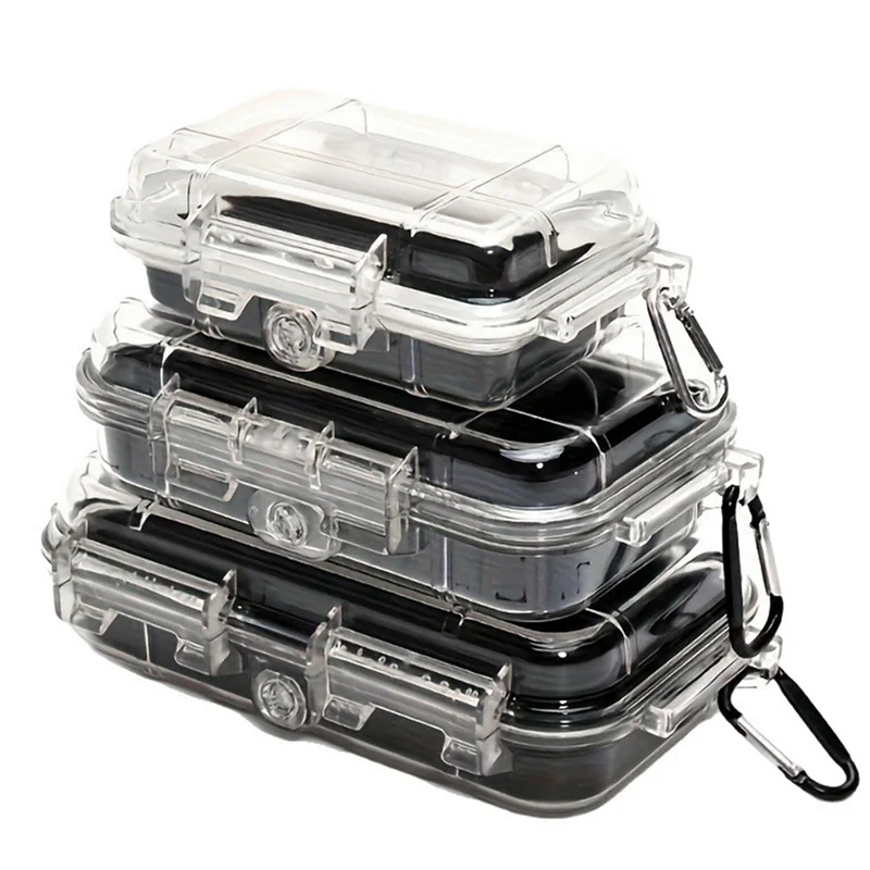 방수 밀봉 안전 상자 걸이 링 포함 충격 방지 투명 내충격 하드 휴대용 공구 보관 케이스 휴대용 공구함