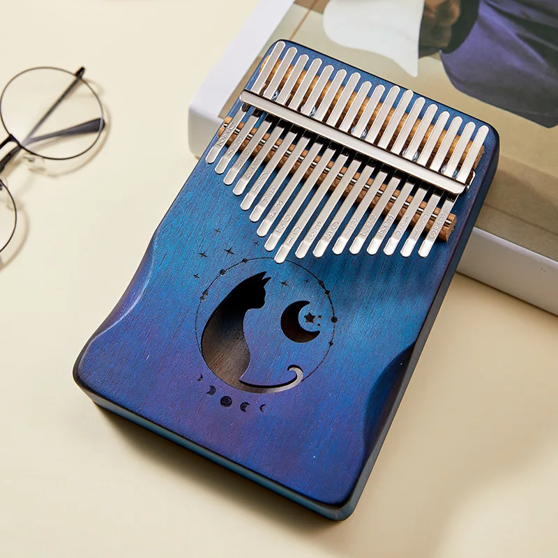 Hluru – Instrument de musique Kalimba Original, 17 touches, petit clavier  de Piano marron en bois, cadeaux de noël avec onglets/feuille de musique  gratuits - AliExpress