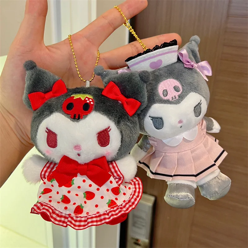 

Kawaii Sanrio Plush Pendant Cinnamoroll My Melody Kuromi Doll Fluffy Stuffed Toy Keychain Valentine Day Love Confession Gift