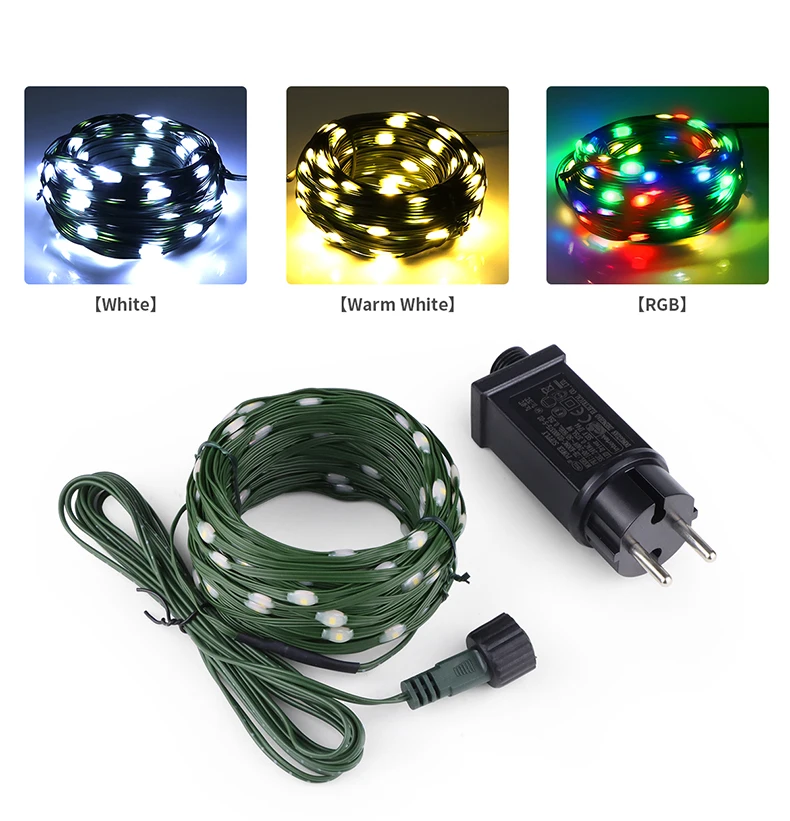 10/20/30M LED String Lights Leather Wire Light Waterproof Garland Fairy Lights S2dfe54e84ce142809f5992bfd3ec588bz