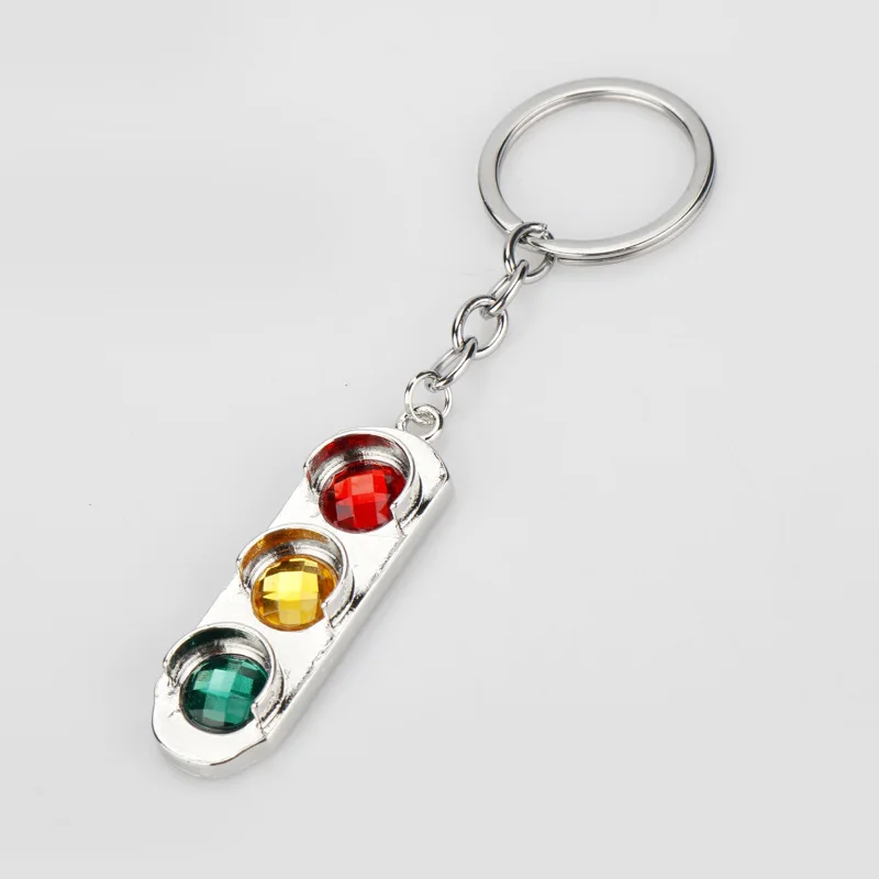 Traffic light keychain car alloy pendant traffic signal sign