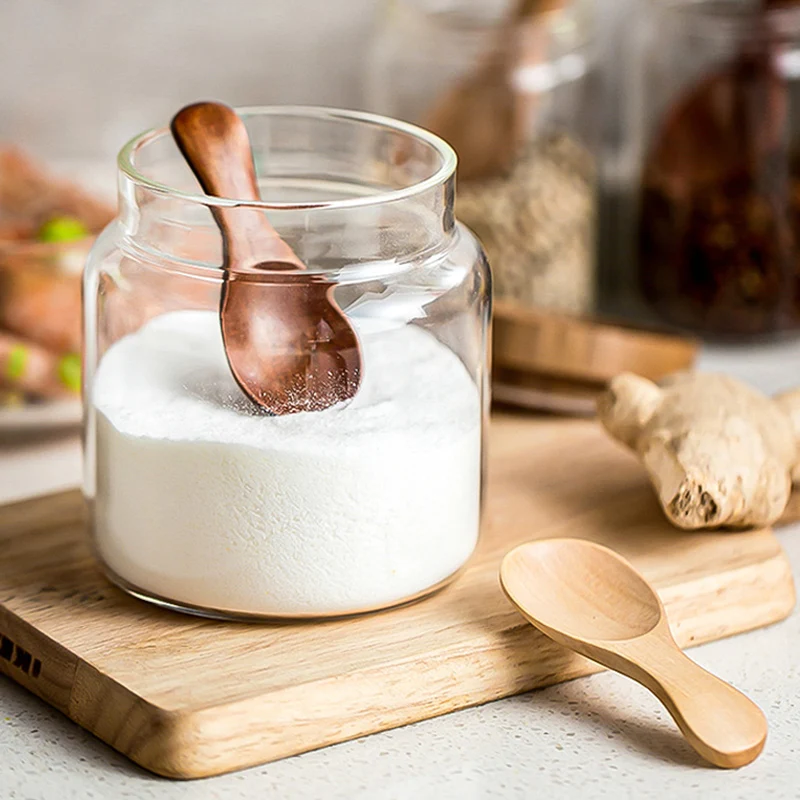 4 peças mini colheres de madeira pequenas colheres de condimentos de cozinha colher de açúcar chá café colher de cabo curto colher de madeira para crianças utensílios de cozinha_voghion.com
