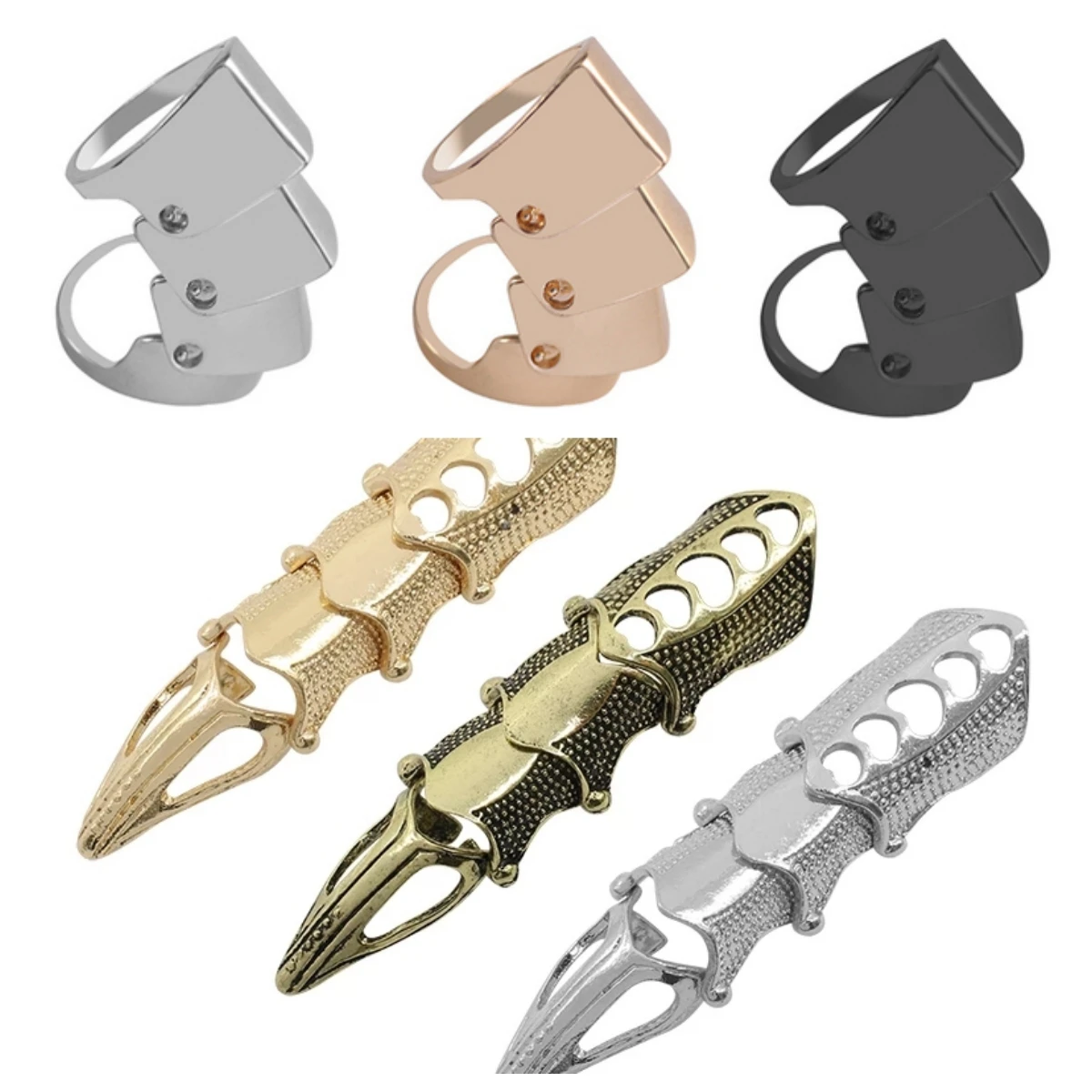 Finger ring jewelry accessories Punk Creative Joint Armor Knuckle Metal Ring for Men Women Wearable Jewelry Trendy Accessories Gifts
