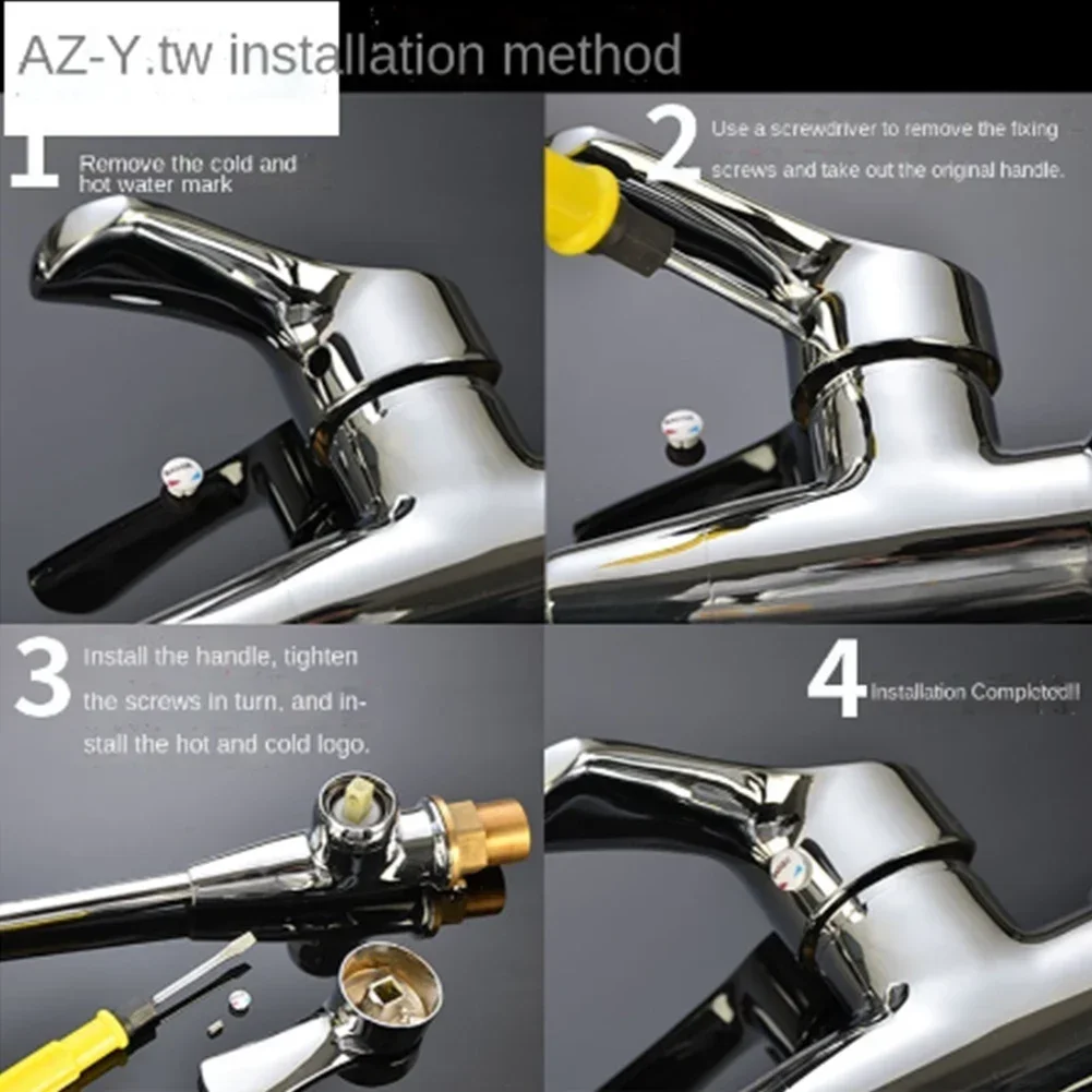 faucet handle Faucet Handle Switch Handle Valve Core Bathroom Replacement Plated Taps 35/40mm Cartridge Spool Faucet Single Metal Lever