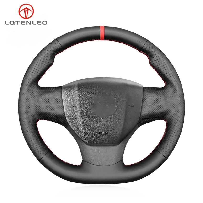 

LQTENLEO Black Genuine Leather Steering Wheel Cover for Peugeot Expert Traveller 2016-2022 Citroen Jumpy Spacetourer 2016-2022