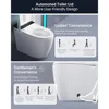 Smart Toilet,One Piece Bidet Toilet for Bathroom with Auto Open & Close Lid and Seat,Warm Water and Dry,Heated Seat,Foot Sensor 2