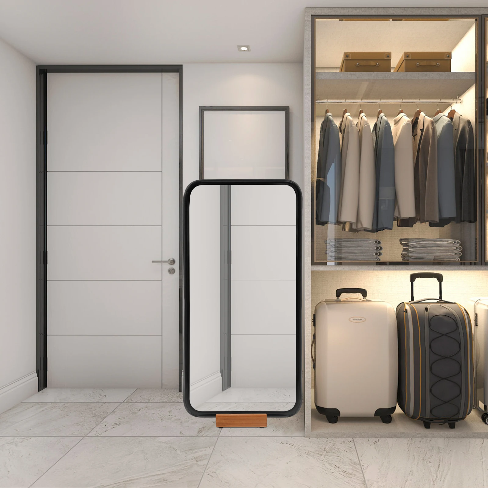 Supporto Per Specchio A Pavimento Housoutil - Legno 25x8cm - Foto 2