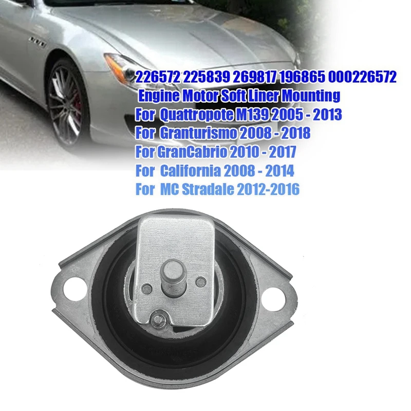 Engine Motor Mount Soft Liner Bearing 000196865 For Maserati Quattropote M139 Granturismo Ferrari 225839 196865