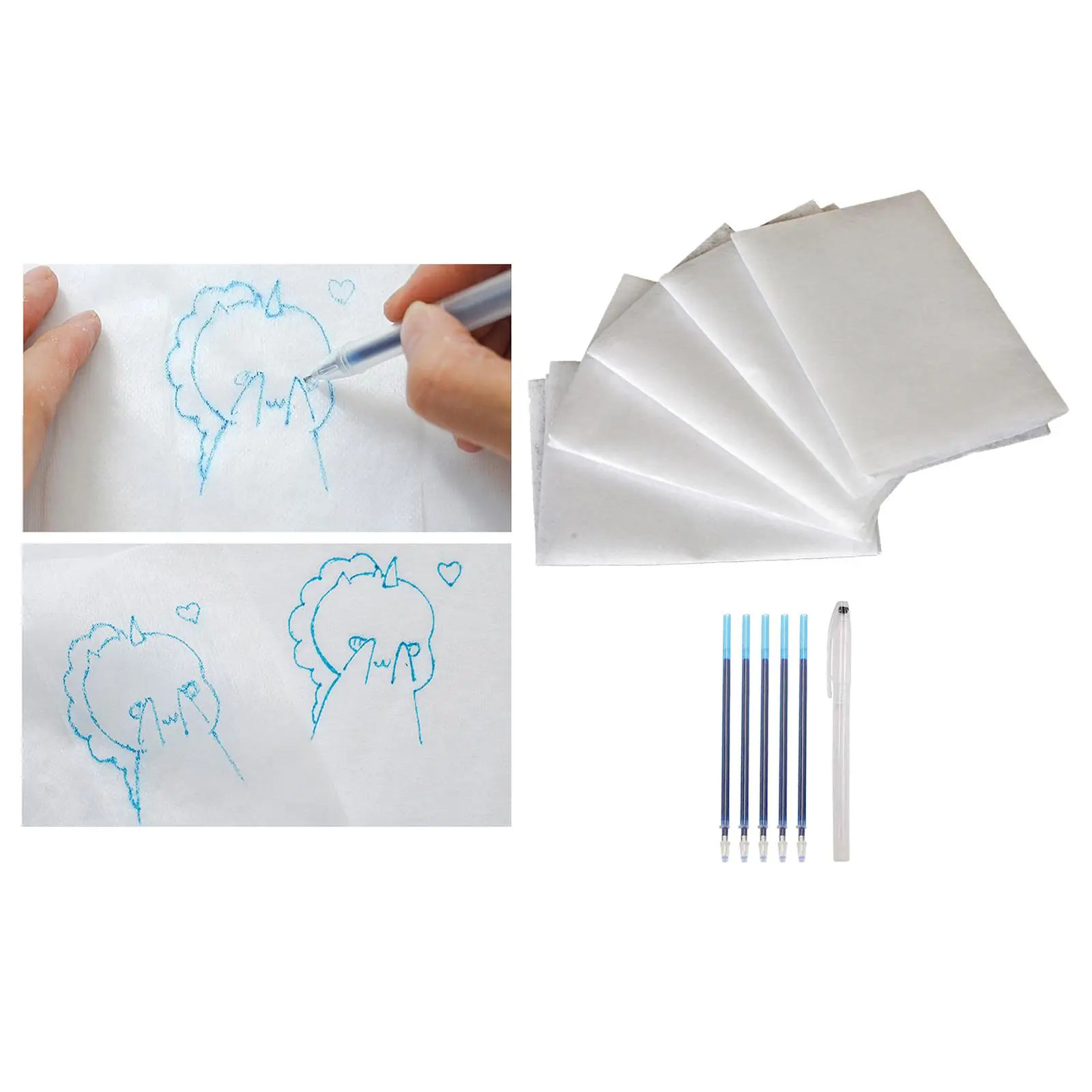 Embroidery Stabilizer 5 Sheets 20x20" T Shirt Fabric Transfers Papers Water Soluble