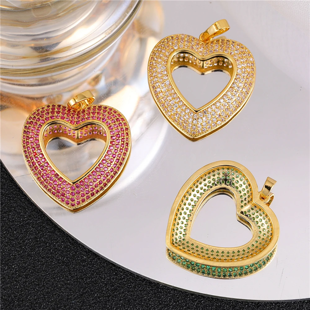 Juya handgemachte 18 Karat echt vergoldet Zirkonia Tier Bär Panda Liebe Herz Charms für DIY Mode Anhänger Schmuck herstellung – Detail 3