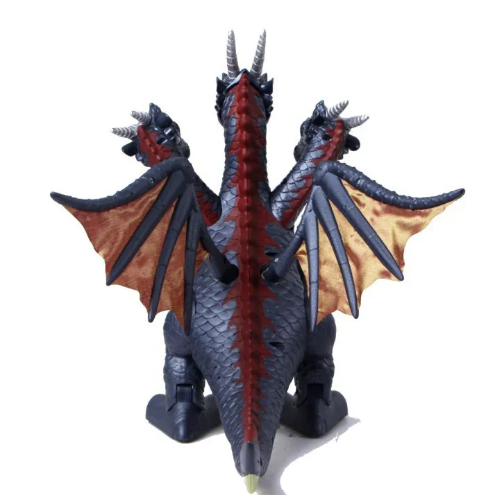 [Funny] Jurassic world Electric Dinosaur flash and sound Three head of drago Talking Toy child Interactive Toy Walk Talk model 4