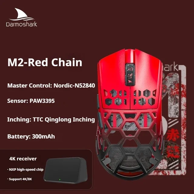 Darmoshark M2 Magnesium Alloy Wireless Mouse Tri-mode Bluetooth 