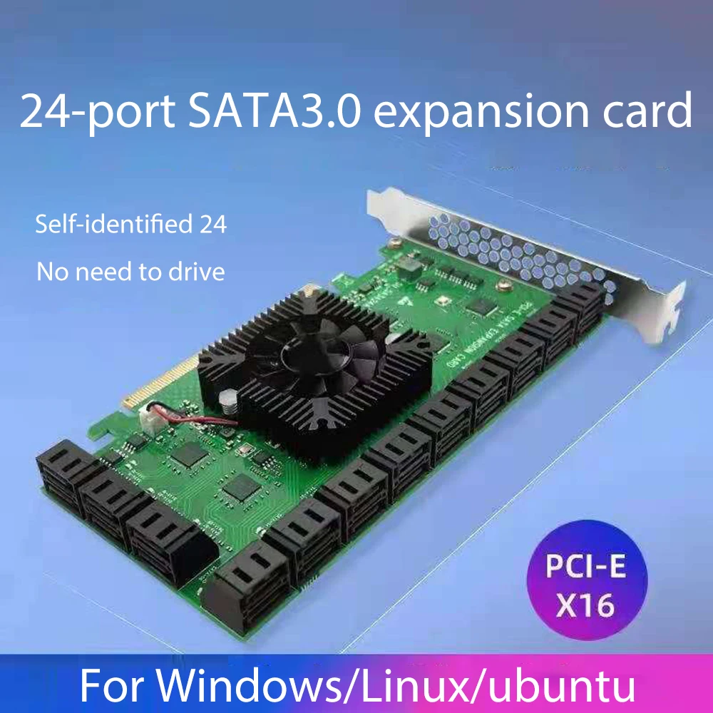 SATA PCI-E Adapter 5/8/16/24 Ports PCI Express X1 X4 X8 X16 To 3.0 6Gbp Interface Rate Expansion Card Controller | Компьютеры и офис