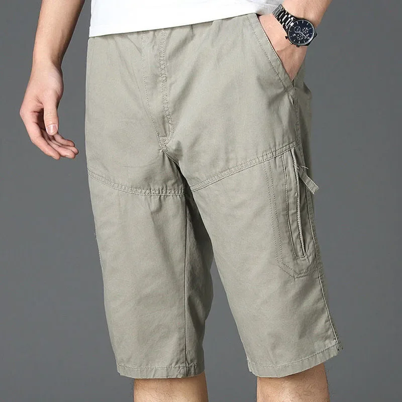 Casual Mens Shorts Summer Breathable Cotton Overalls Large Size Five-point Short Pants Outdoor Sportswear Fishing Hiking Bermuda