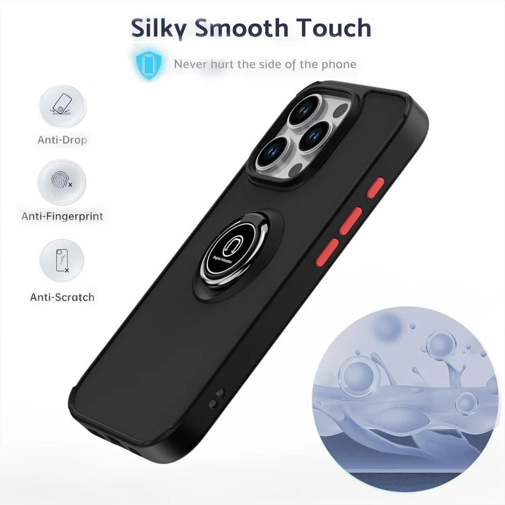 Matte Magnetic Stand Phone Case with Frosted Solid Color Finish