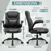 Leather Office Chair, PU Home Computer Desk Chairs with Ergonomic Back Support, 360°Swivel Free，Small Gmaing Chair 3