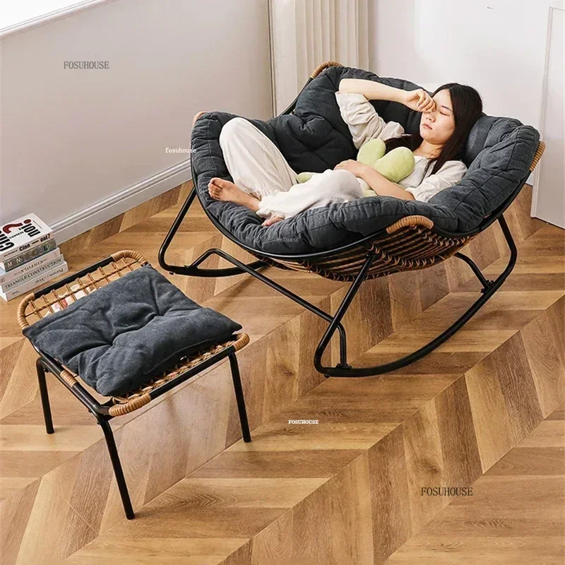 Nordic Lazy Living Room Chairs for Home Furniture Leisure Rocking Chair ...