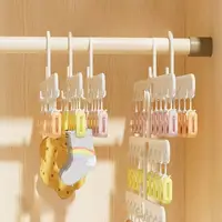 New Multi-clip Sock Drying Hanger Space Saving Drying Underwear Drying Rack with 8 Clips Hanger Clips Towel Sock Baby Clothes 1