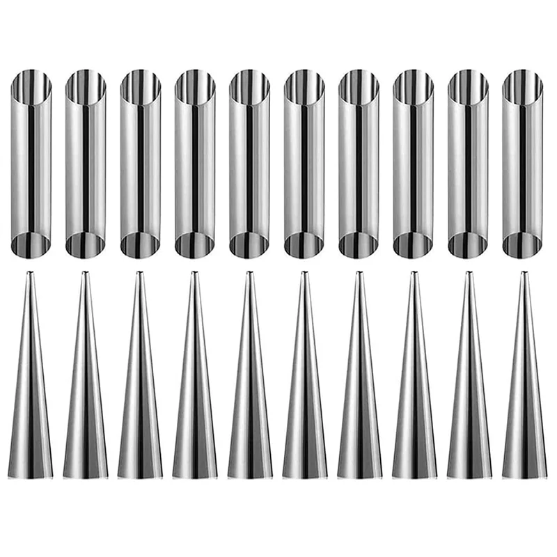 Cannoli Set Di Stampi Da Forno, Set Di Stampi Per Corno Di Crema Stampi Per Tubi In Acciaio Inossidabile Crema Stampo Da Forno A Cono