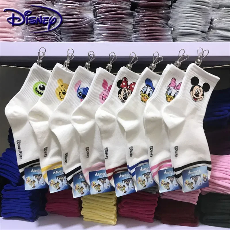 Disney 1pair Woman Sock cute Mickey cartoon cotton socks new design boat socks casual soft socks 6