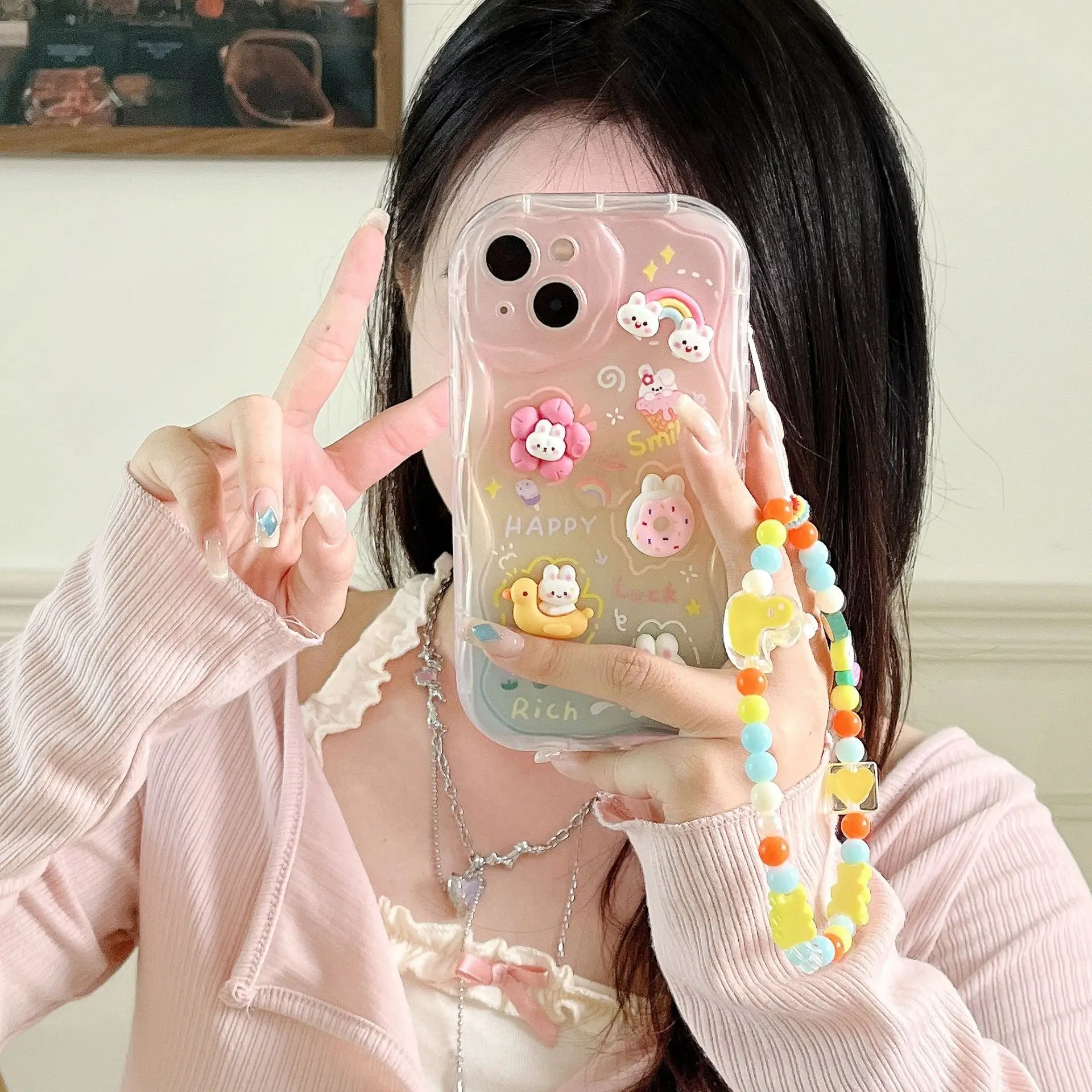 Coque IPhone Forêt Lapin – TPU – Compatible IPhone 16/15/14/13/12/11/X/XR – Multicolore