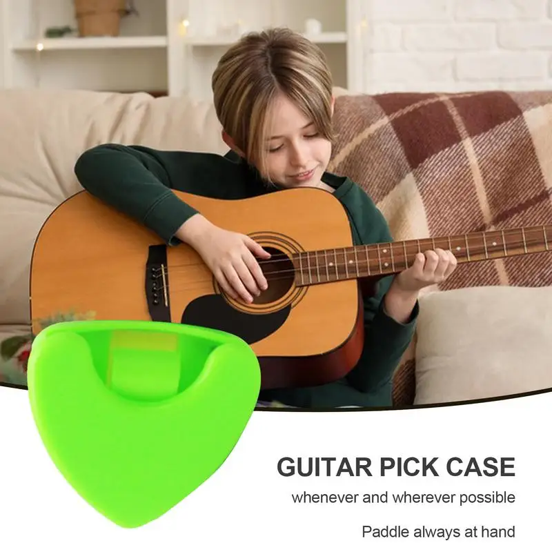 Guitar Pick Holder Case Multipurpose Triangle Storage Case Portable Reusable Pick Organizer Storage Box For Ukulele Banjo