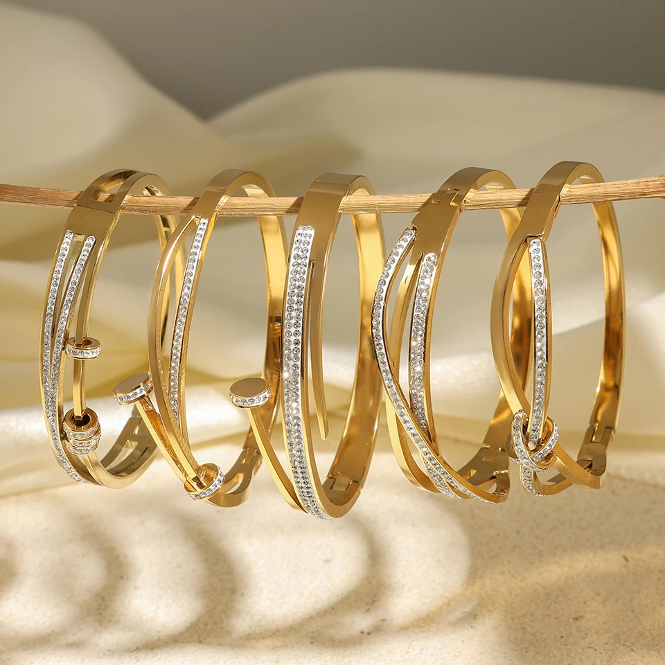 Sri Vogue Jewellers Bracelet Luxury Unique Double Crystal Nail - Main Image