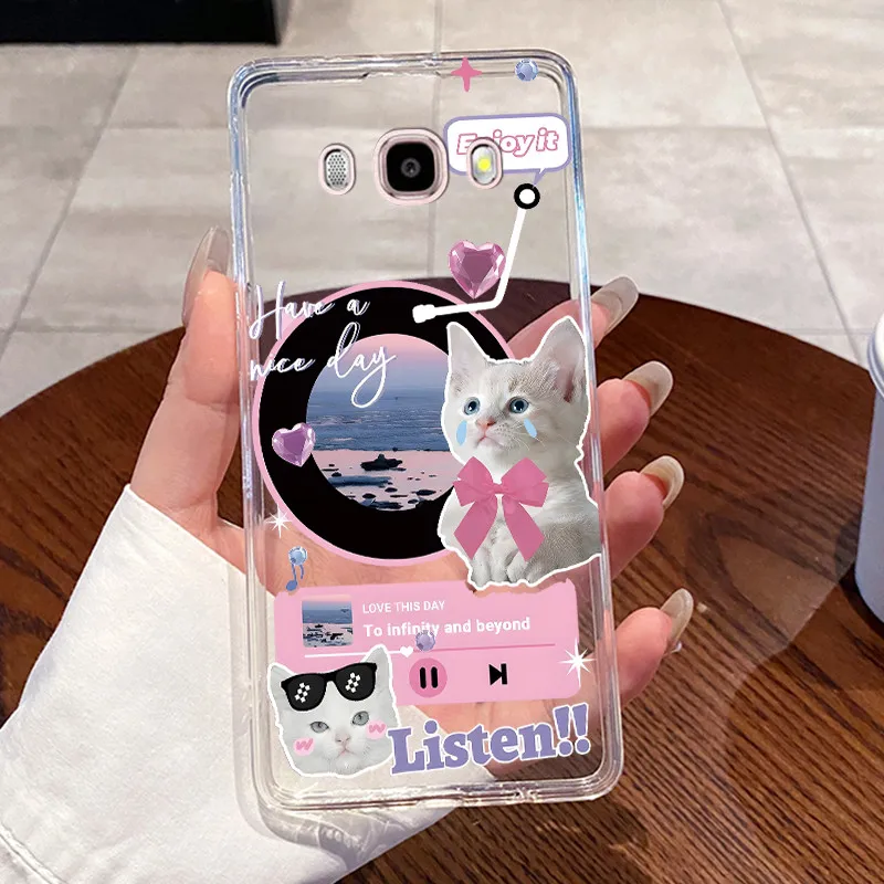 Aesthetic Cute Cat Transparent Phone Case Cover