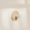 Walnut Wood Door Hook Adhesive Bathroom Towel Rack No-Drill Wall-Mounted Coat Hanger Wooden Hook for Kitchen or Bathroom 4