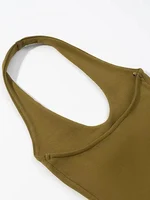 Haut basique à col licou pour femmes, nouvelle série de couleurs unies, Slim, dos nu, assorti avec tout, été 2025 6