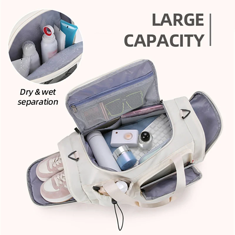Yoga Gym Backpack Travel Bag for Women Men Fitness Training Beach Pool Dry Wet Shoes Pocket Outdoor Sports Swimming Daypack Bag 4