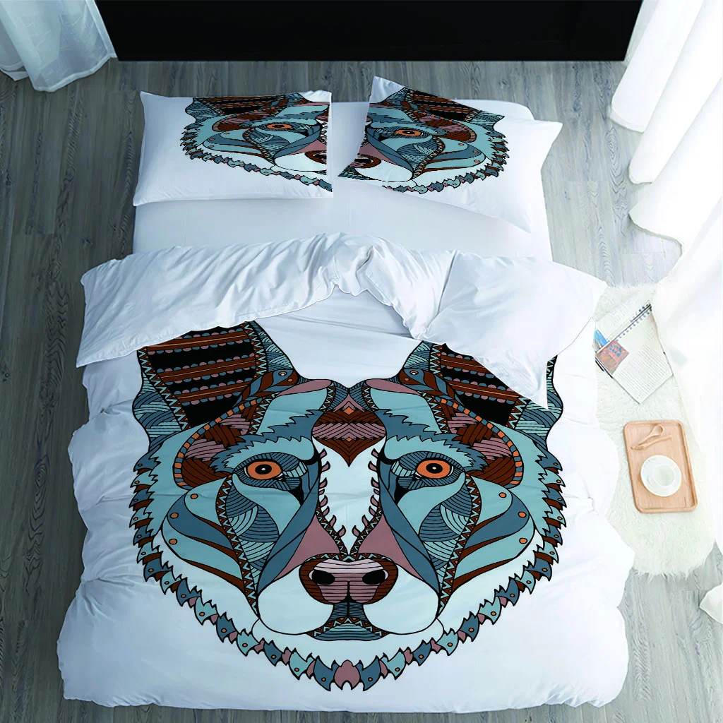 

Duvet Cover King Queen Size 3D Bedding Set Adults Women Animal Wolf Polyester Quilt Cover + 2 Pillowcase Free Shipping