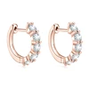 IOGOU 3.5mm D Color Moissanite Hoops Earring 100% Real 925 Silver Rose Gold Plated Huggie Earring For Women Girl Fine Jewelry 3
