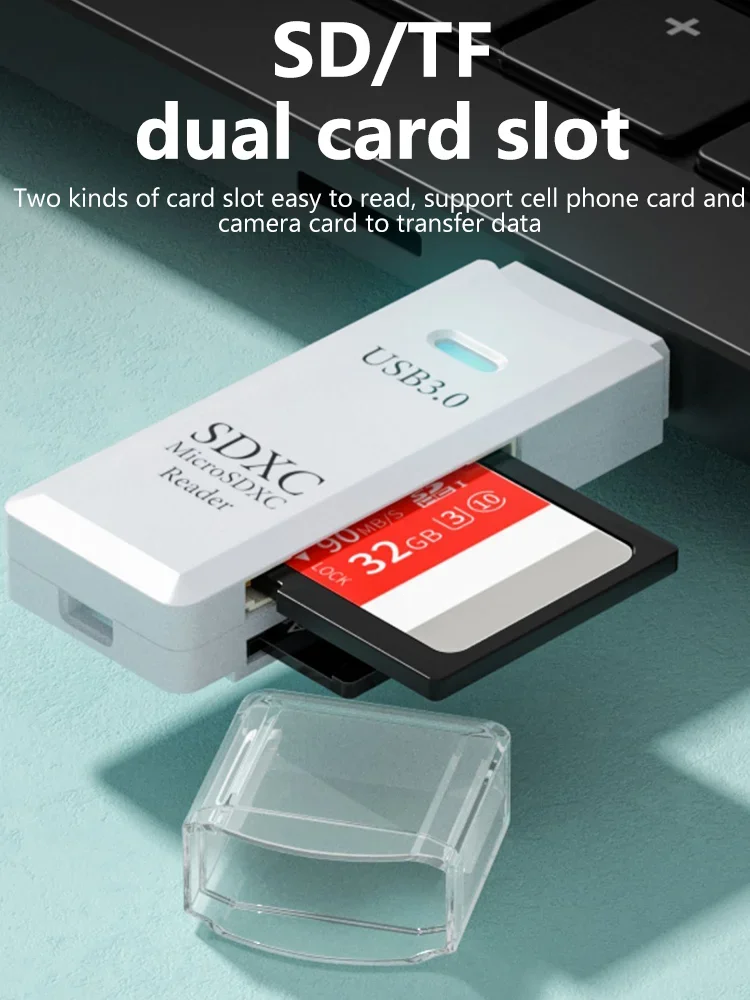 미니 고속 멀티 카드 리더, USB 3.0 마이크로 SD TF 카드 메모리 플래시 드라이브 어댑터, 2 in 1
