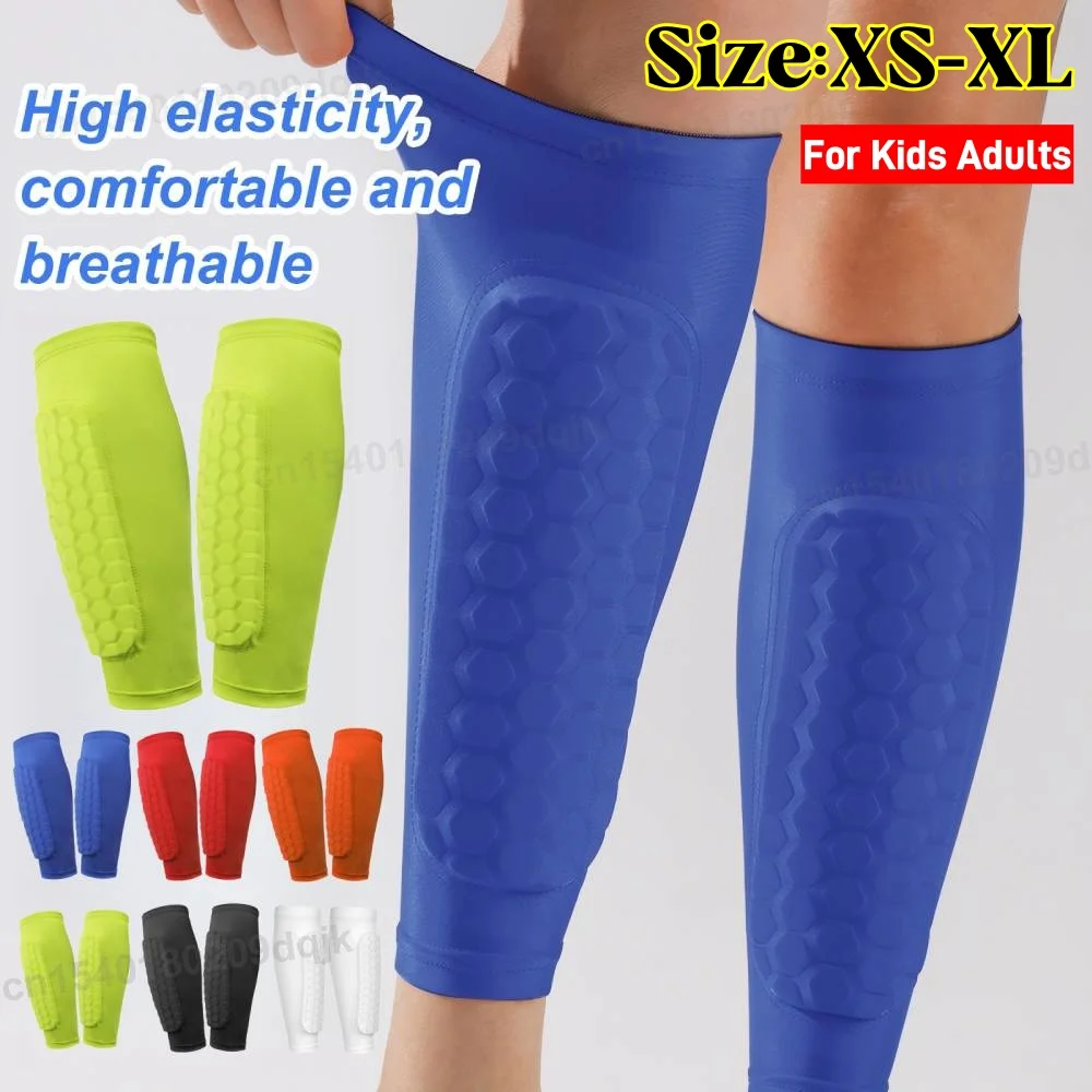Enhanced Shin Defenders with Honeycomb Padding - Breathable Lightweight Calf Protection