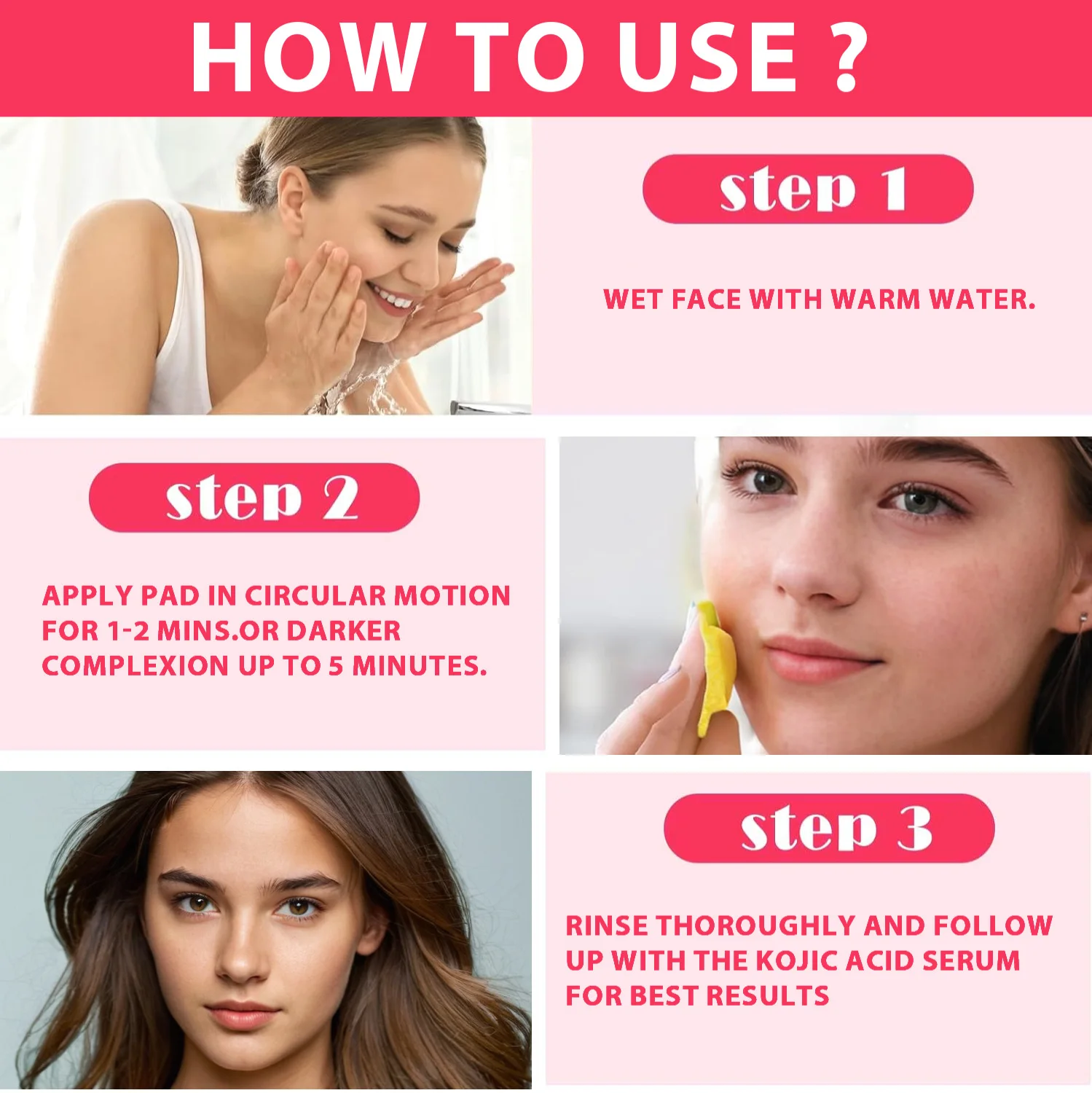 Turmeric Kojic Acid Face Cleansing Pad Exfoliating Pads Facial Sponges For Quickly Cleansing Exfoliating Daily Skin Care Product 6